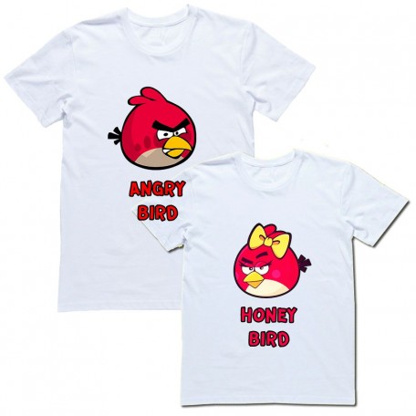 Парные футболки "ANGRY bird &amp; HONEY bird"